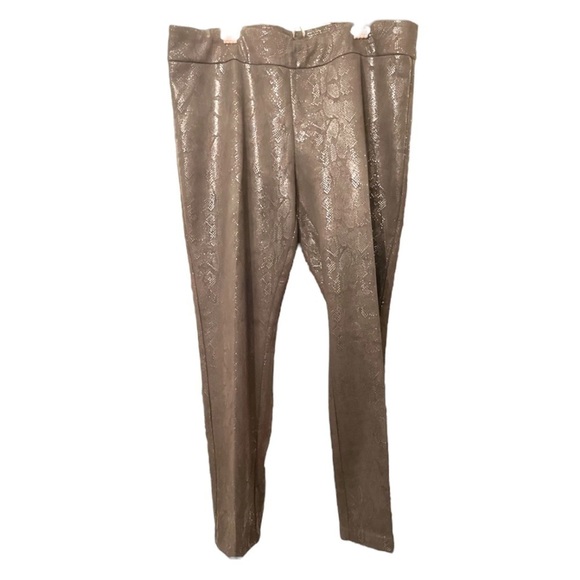 MELANIE LYNE Madison Snakeskin Pull-on Slacks in Black on Black (18) (NWOT) - Picture 13 of 16